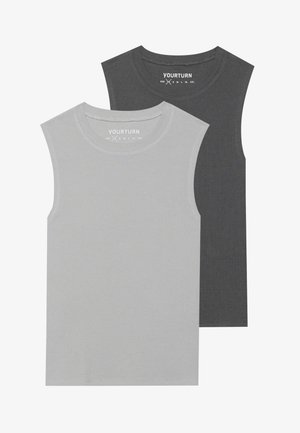 BASIC RIB MUSCLE TANKS UNISEX 2 PACK - Débardeur - forged iron/ultimate grey