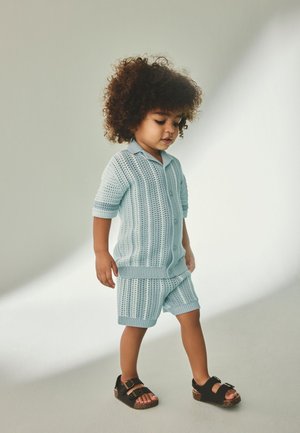 Next, REGULAR FIT - CROCHET SHORT SLEEVE SET  - Shorts - blue