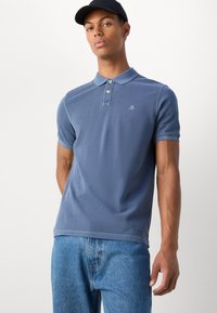 Marc O'Polo SHORT SLEEVE SLITS AT HEM EMBROIDERY - Polokošeľa - moon stone
