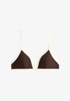 CONTRAST TRIM TRIANGLE BIKINI TOP - Haut de bikini - mottled light brown
