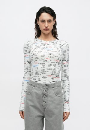 Bluză cu mânecă lungă - white/black