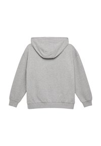 Grijze hoodie met een relaxte pasvorm, voorzien van een capuchon, lange mouwen en ribgebreide manchetten. Gemaakt van zachte, gestructureerde stof. Geen zichtbare logo's.