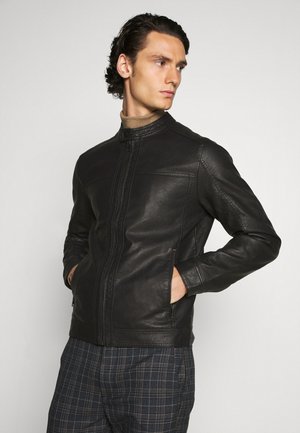 JJEWARNER NOOS - Faux leather jacket - black