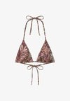 PRINTED TRIANGLE BIKINI TOP - Haut de bikini - brown