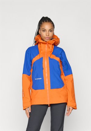 EIGER NORDWAND HOODED JACKET WOMEN - Lyžiarska bunda - orange/blue