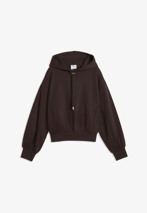 Puma, HER RELAXED FLEECE HOODIE - Huppari - chocolate fondue