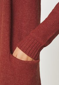 VILA VIRIL LONG CARDIGAN - Kardigán - fired brick/dark melange