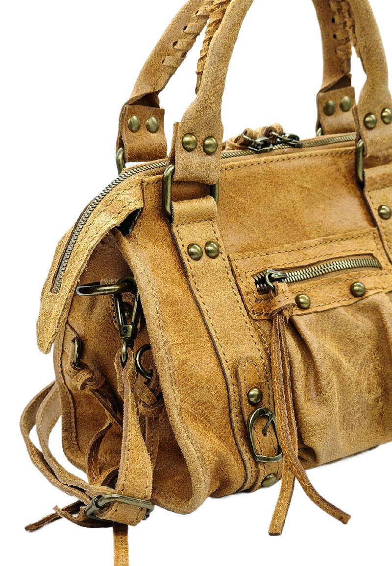 Attache En Cuir Avec Quincaillerie Laiton - Marron - Alamo Saddlery
