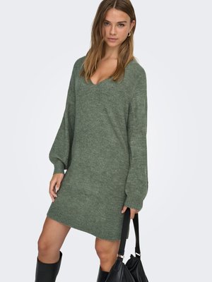 JDY, JDYELANORA V-NECK NOOS - Рокля тип пуловер - kalamata melange