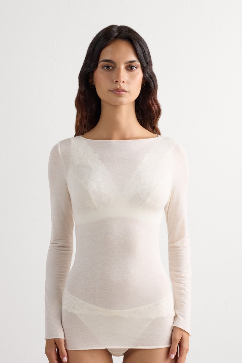 Intimissimi T-shirt à manches longues natural vanilla/blanc