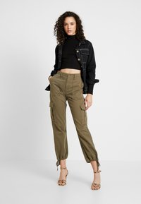 Missguided HIGH NECK CROP 2 PACK - Camisola de manga comprida - black/grey