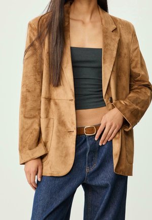 Imitatieleren jas - brown