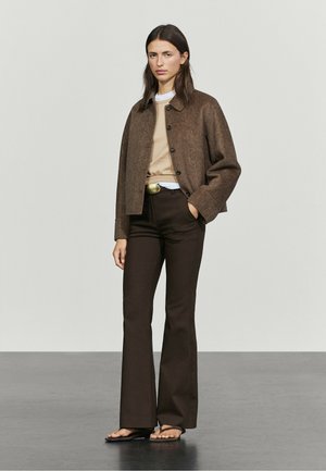 Massimo Dutti, SHORT BUTTONED COAT - Veste légère - dark brown