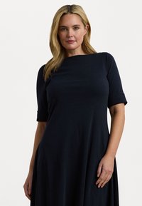 Lauren Ralph Lauren Woman - RIB-KNIT STRETCH COTTON MIDI DRESS - Jurk - lighthouse navy Miniatuurafbeelding 1