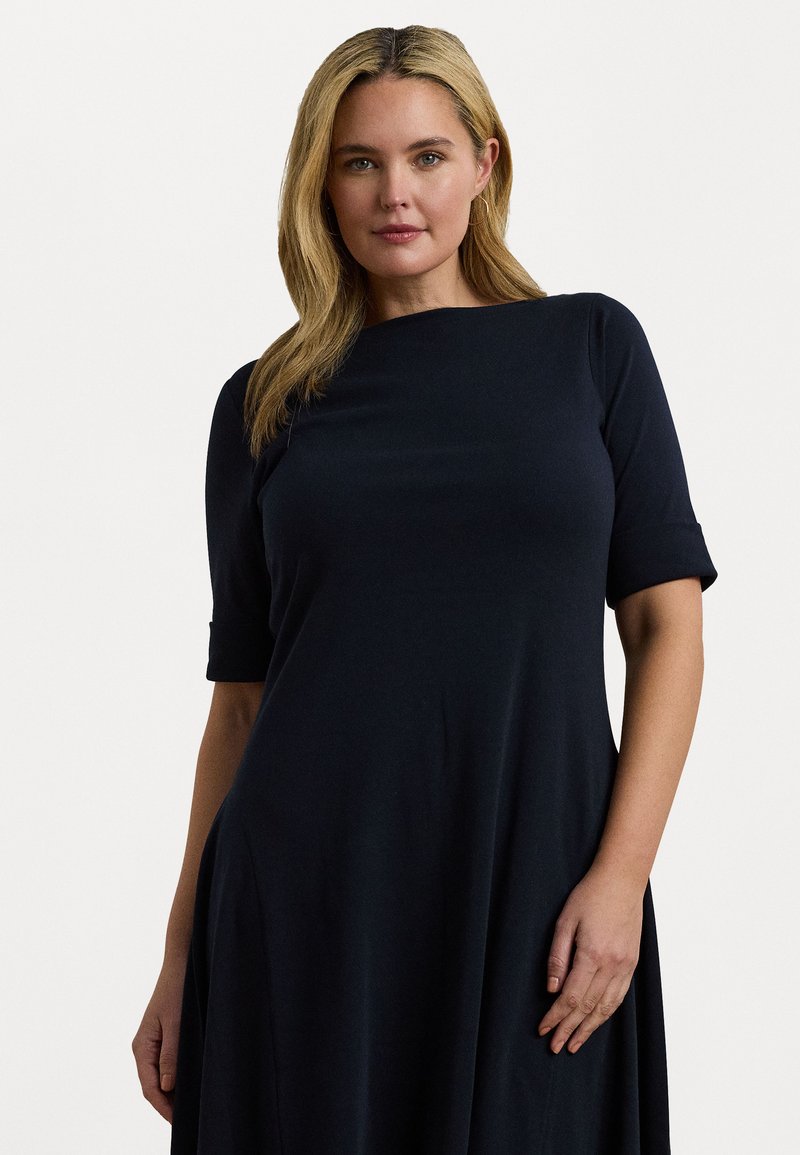 Lauren Ralph Lauren Woman - RIB-KNIT STRETCH COTTON MIDI DRESS - Jurk - lighthouse navy, Vergroten