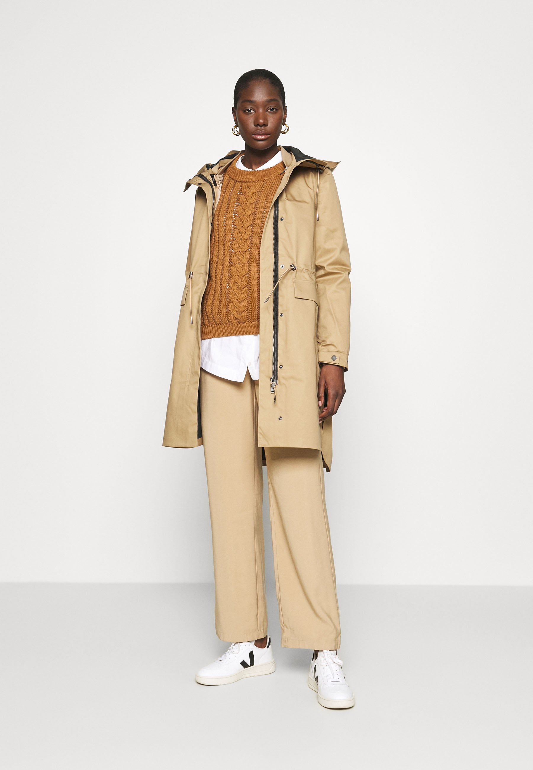 Selected Femme SLFPERRI TECH JACKET - Parka - tigers eye/beige -  Zalando.co.uk