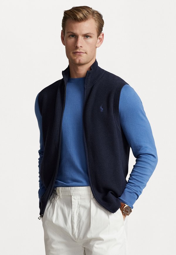 COTTON FULL ZIP SWEATER VEST - Waistcoat