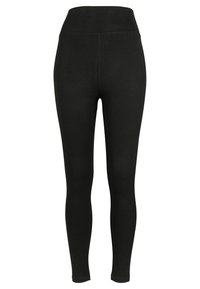 Svarta hellånga leggings i ett stretchigt material, med en hög midja som har en slät yta och inga synliga sömmar.
