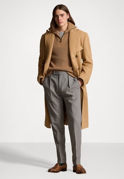 Polo Ralph Lauren WAFFLE WOOL COTTON QUARTER ZIP JUMPER - Jumper - brown sugar melange