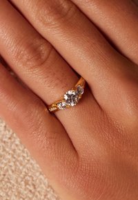 Lucardi 925 SILVER MIT ZIRKONIA - Ring - gold coloured