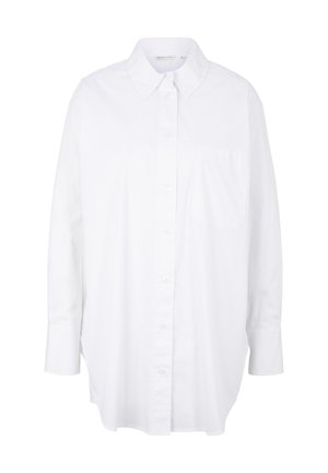 TOM TAILOR DENIM Blúzka so zapínaním na gombíky - white