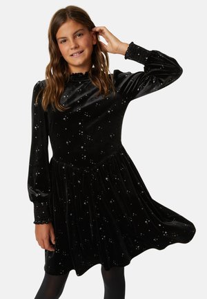 Marks & Spencer VELVET GLITTER STAR DRESS - Hverdagskjole - black