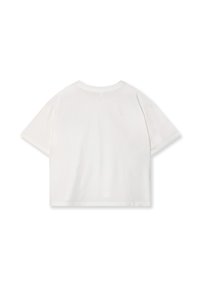Witte cropped t-shirt van zacht katoen. Beschikt over korte mouwen en een ronde halslijn. Glad oppervlak zonder zichtbare patronen of hardware.