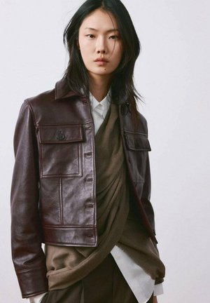 Chaqueta de cuero - bordeaux