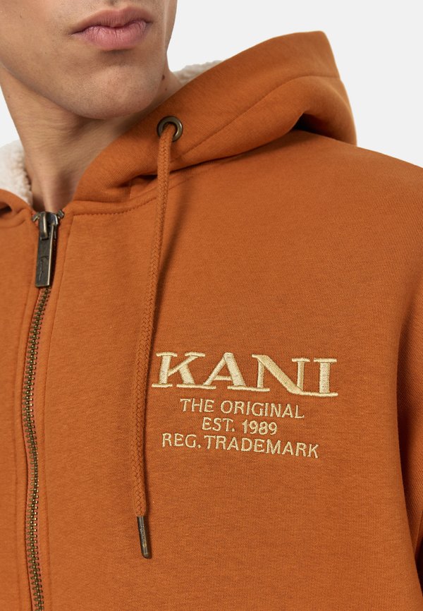 CHEST RETRO FULL ZIP HOODIE - Zip-up sweatshirt - cognac4