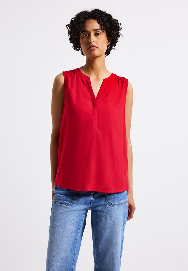 SPLIT NECK - Bluse - rot
