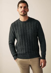 Next - TWIST CABLE CREW - Strickpullover - charcoal grey Thumbnail-Bild 1