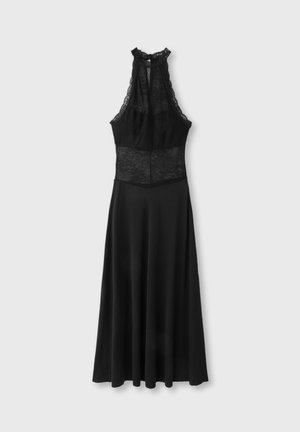 Stradivarius, LACE HALTER MIDI DRESS - Robe de soirée - black