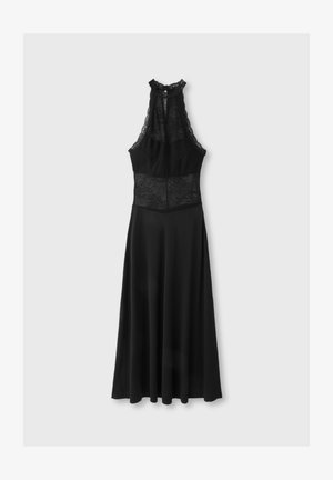 Stradivarius, LACE HALTER MIDI DRESS - Robe de soirée - black