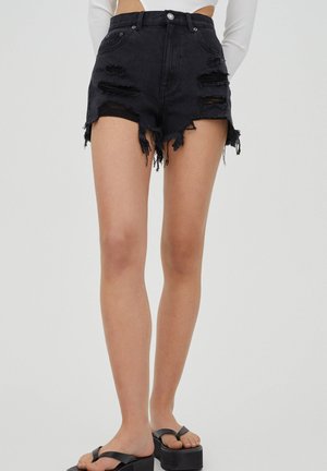 Shorts di jeans - black