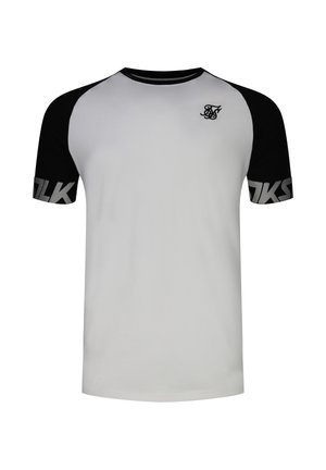 SIKSILK, RAGLAN TECH - T-shirt imprimé - white/black