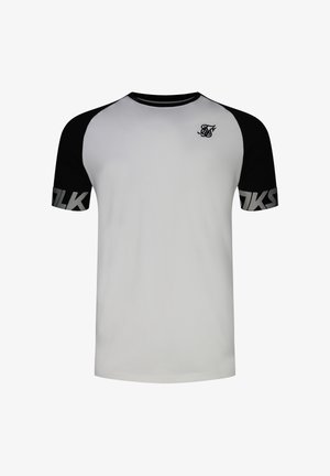 SIKSILK, RAGLAN TECH - Printtipaita - white/black