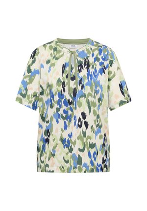 Cecil, T-SHIRT MIT SPLIT NECK UND PRINT - T-shirt imprimé - cashmere beige