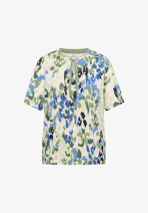 Cecil, T-SHIRT MIT SPLIT NECK UND PRINT - T-shirt imprimé - cashmere beige