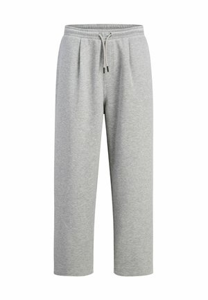 Grå sweatpants lavet af blød bomuldsblanding. Har elastisk talje med snor, løs pasform og sidelommer.
