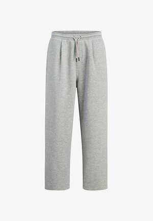 Graue Sweatpants aus weichem Baumwoll-Mix. Mit elastischem Bund und Kordelzug, lockerer Passform und seitlichen Taschen.