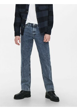 Only & Sons, STONED WASHED - Straight leg jeans - blau