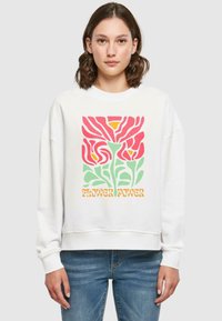 Merchcode FLOWER POWER CREWNECK - Sweatshirt - white