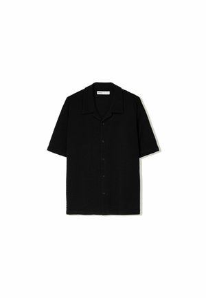 Bershka SHORT SLEEVE CREPE  - Shirt - black