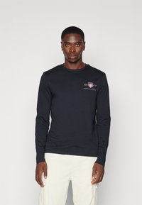 GANT MEDIUM ARCHIVE SHIELD - Maglietta a manica lunga - black