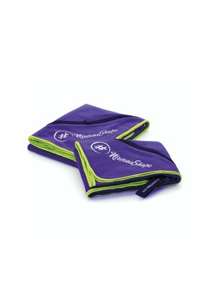 Beach towel - lila   grüner rand