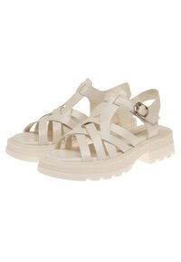 Cesare Gaspari Korkeakorkoiset sandaalit - off white