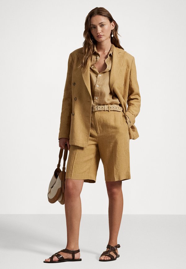 YARD LINEN FLAT FRONT - Shorts - sand dune4