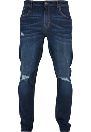 Urban Classics Straight leg jeans - darkblue destroyed washed