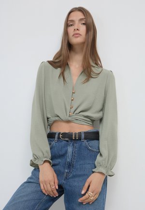 CROP CON NODO - Hemdbluse - salvia