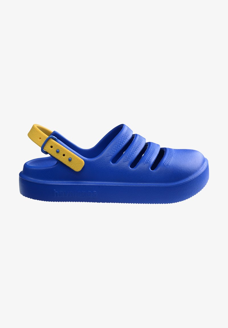Havaianas Zuecos - blue yellow gold